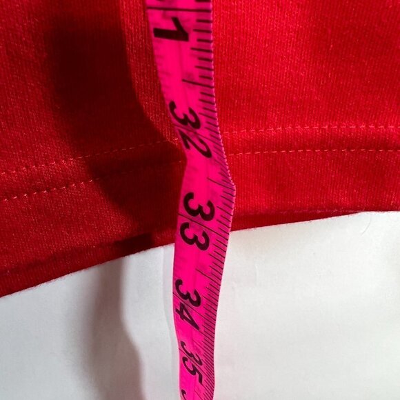 VINTAGE 80's  Red Midi Dress Gold Stars Women's Size M - Picture 4 of 7